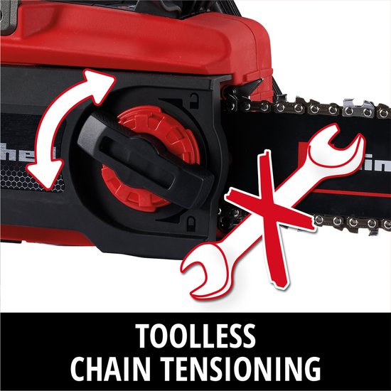 Einhell Accu Kettingzaag GE-LC 18/25 Li BL Solo - Power X-Change - 18 V/Li-ion - Koolborstelloze motor - Zwaardlengte: 25 cm - Max. Zaaglengte: 22.5 cm - Kettingsnelheid: 6,3 m/s - Excl. accu en lader van Einhell — afbeelding 4