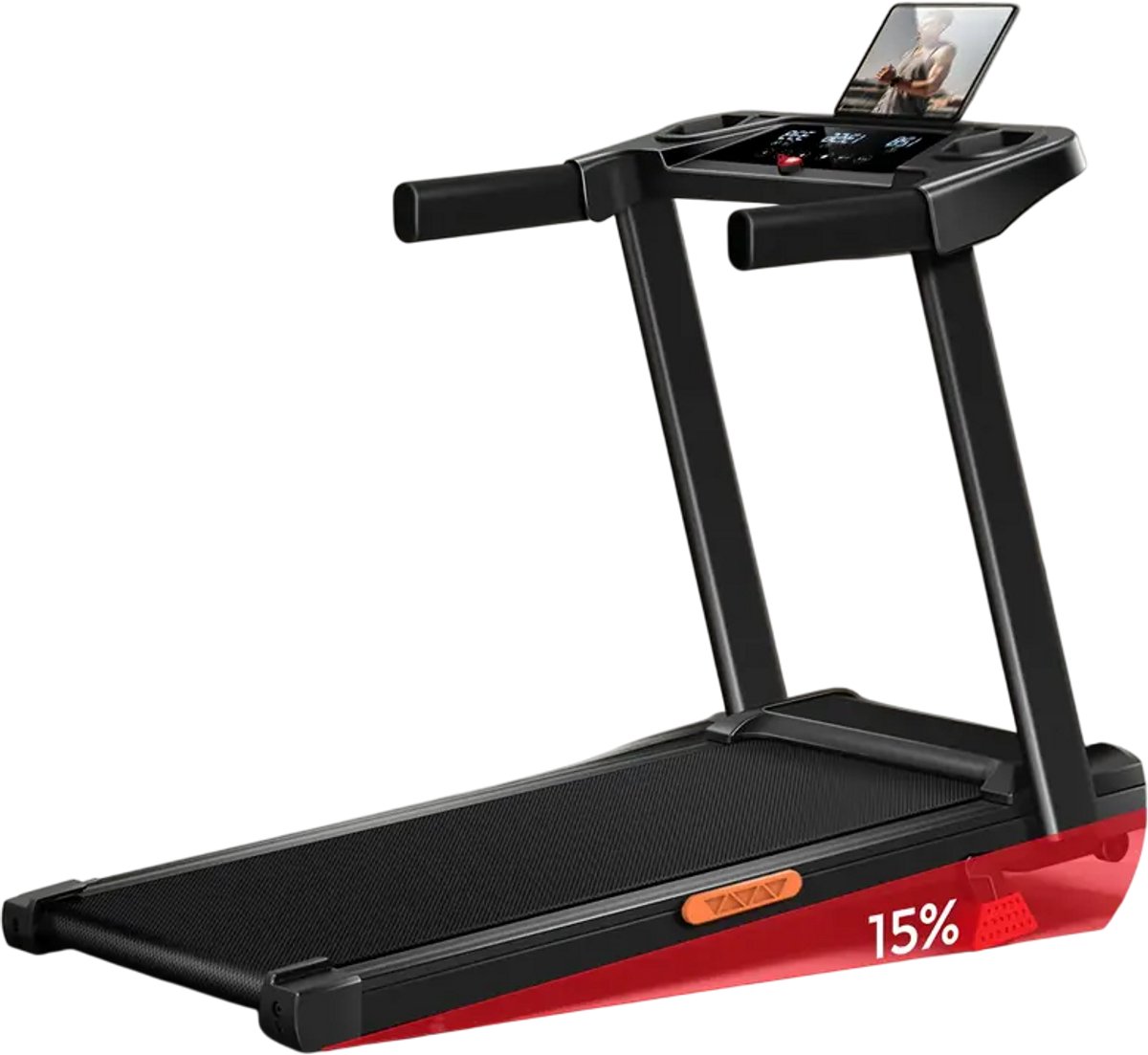 CITYSPORTS elektrische loopband-opvouwbare loopband voor thuis tot 12 km/u-met LED-display-APP en 360° tablethouder-compact loopkussen voor thuis en op kantoor