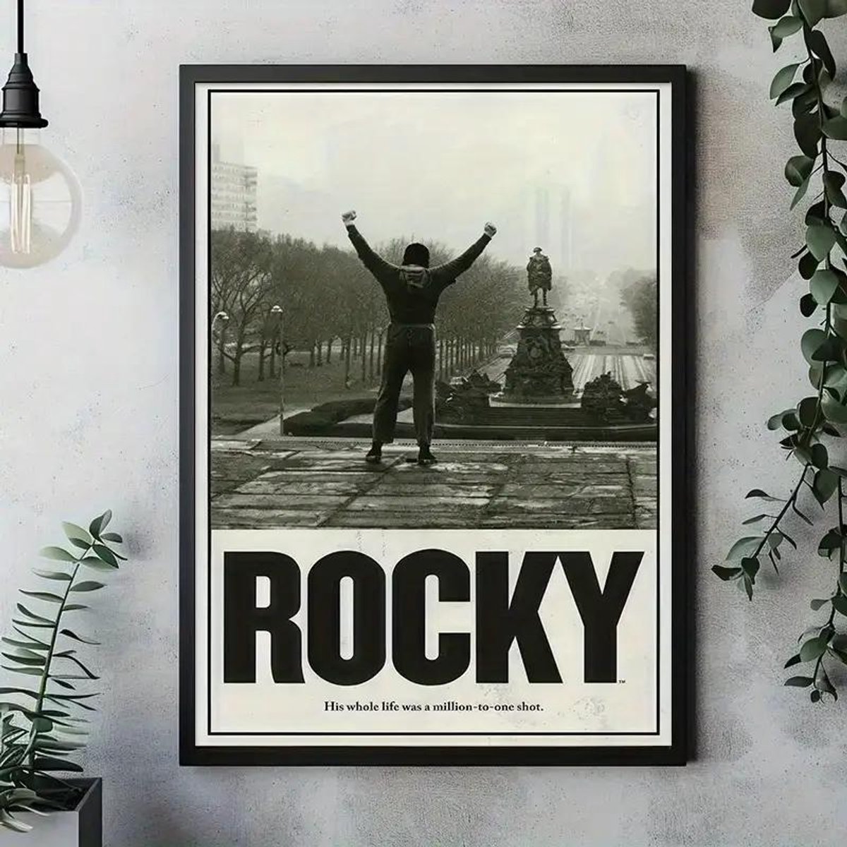 Canvas poster - Filmposter - Iconische bokser scène - Motiverende sport film - Overwinning pose - Muurposter - Binnenposter - Kado - Zonder lijst - Trendy wanddecoratie - 30x40 cm