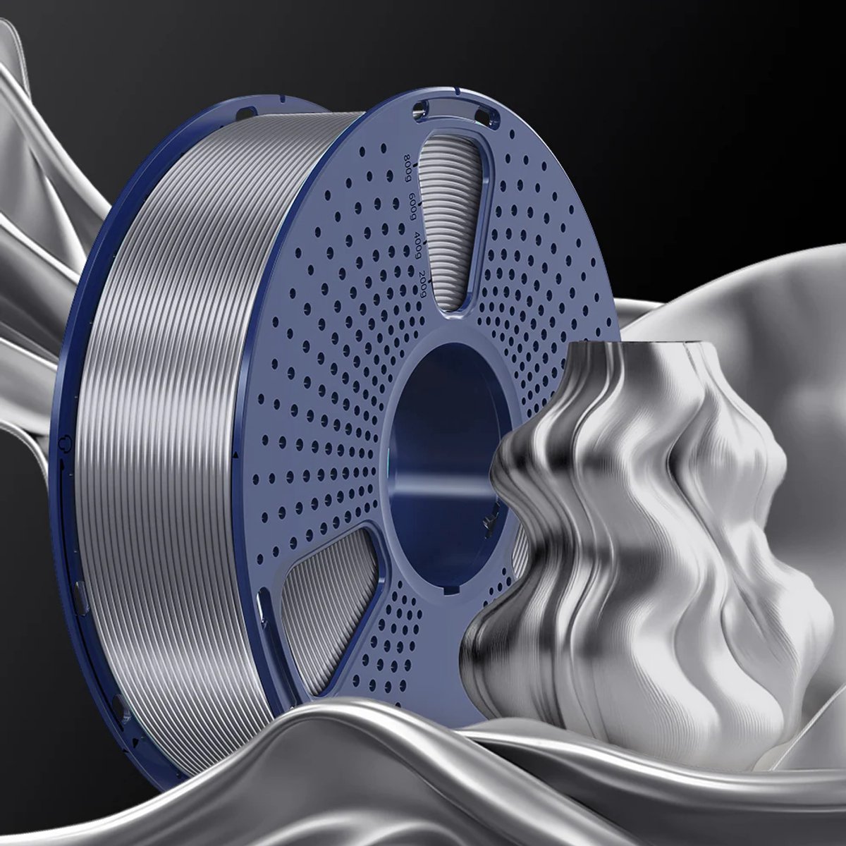 SUNLU PLA+ SILK 3D-filament 1.75mm 1kg GRIJS