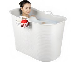 Bath Bucket® - Wit - 185L - Mobiele Badkuip - Zitbad - Ligbad - IJsbad - Ice Bath - Incl. Slurfje en Kraantje