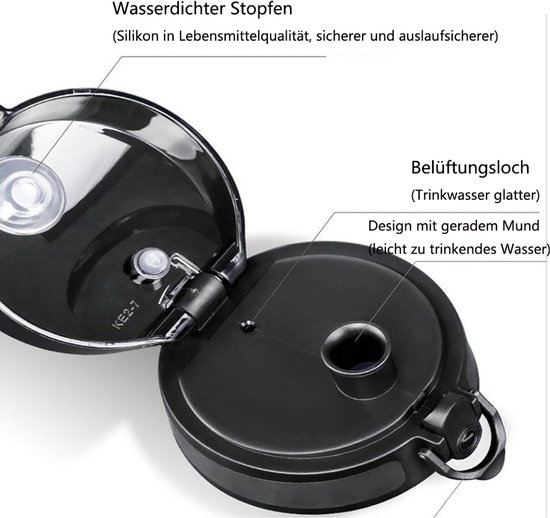 1000ml Waterfles - Lekvrij - Tritan Waterfles - BPA-vrij - Geschikt voor school, sport en fitness - Tritan Waterfles - Dun, lichtgewicht, schokbestendig, herbruikbaar — afbeelding 5