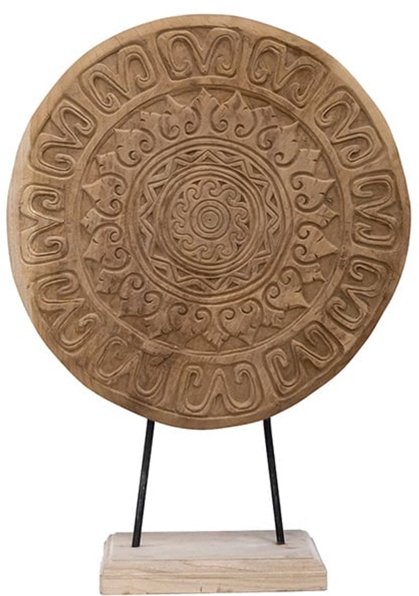 JoJo Living Woonaccessoires - Teakhouten ornament Cantik - Hoogte 55 cm - Houten woondecoratie op voet - Handgemaakt