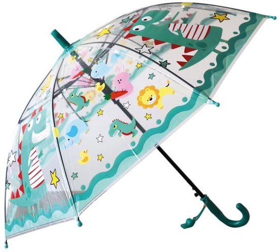 Parapluie pour Kinder | Animaux | Motif de zoo | plastique transparent | 96 cm