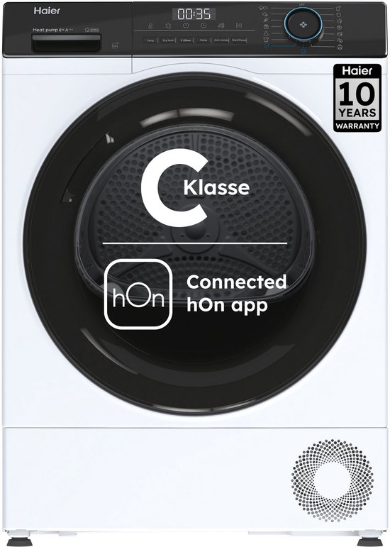 Haier HD80-A3939E-S wasdroger – 8kg – 15 programma’s
