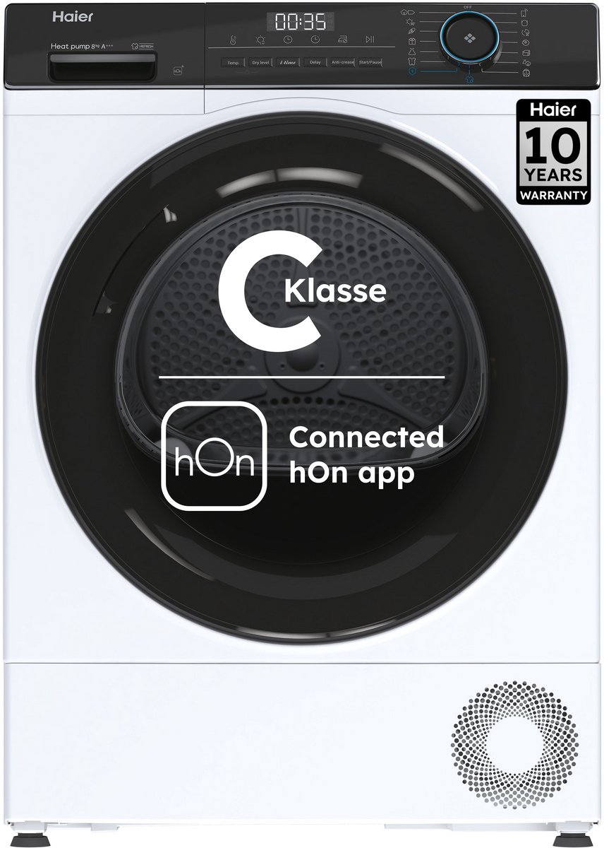 Haier HD80-A3939E-S - Wasdroger - A+++
