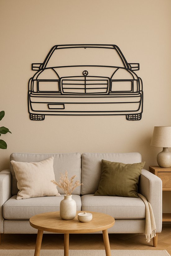 Wanddecoratie metaal-Muurdecoratie metaal-Auto silhouet-190e-Muurkunst-art
