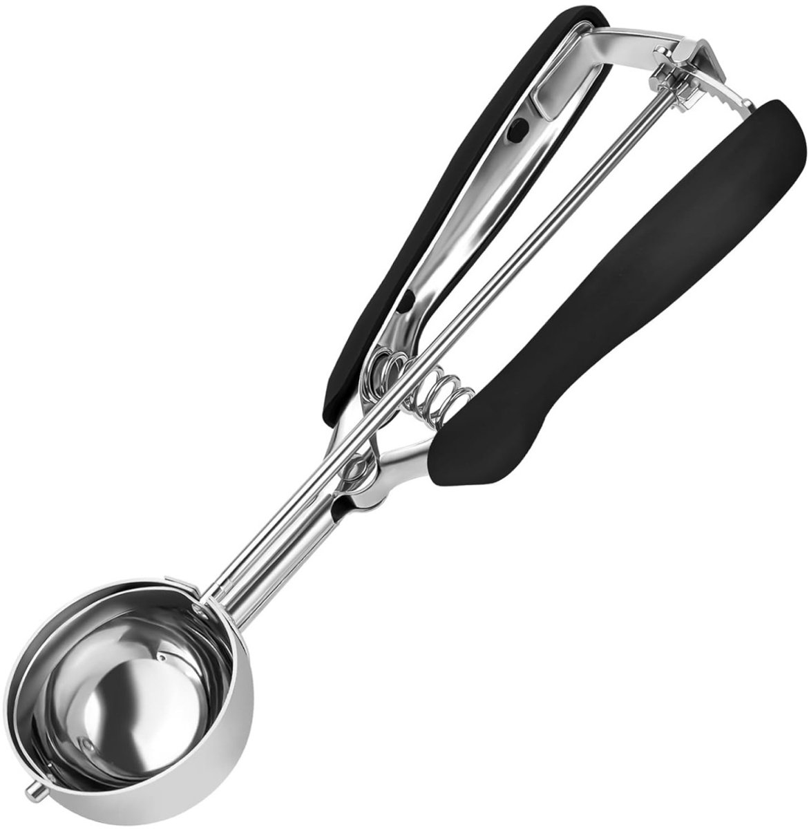 TOVBMUP IJsschep - metaal - met trekker - 22 x 5 cm - gepolijst - stevig - lichtgewicht - geschikt voor ijs, pompoenpitten, aardappelpuree, deeg, taarten - vaatwasserbestendig