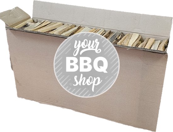 Foto: Premium aanmaakhout ca 20kg in doos droog groot formaat voor haard kachel bbq plancha vuurschaal pizzaoven meer