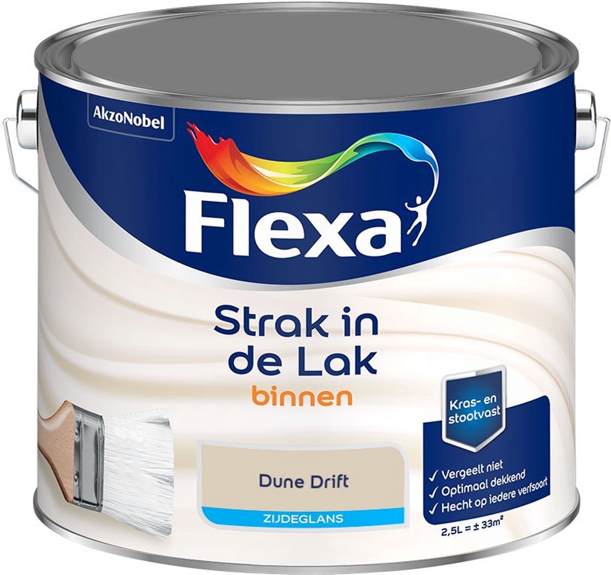Flexa - Strak in de Lak Binnenlak Zijdeglans - Dune Drift - Kleur van het jaar 2026 - Mengverf - 2.5 L