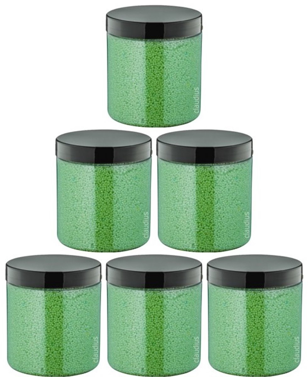 Badkaviaar Eucalyptus - 200 gram - Pot met zwarte deksel - set van 6 stuks - bad parels voor in bad