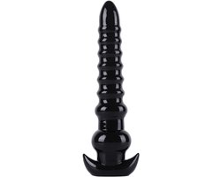 Lusty Anale Zwarte Geribbelde Dildo - Extreme Anale Trainer