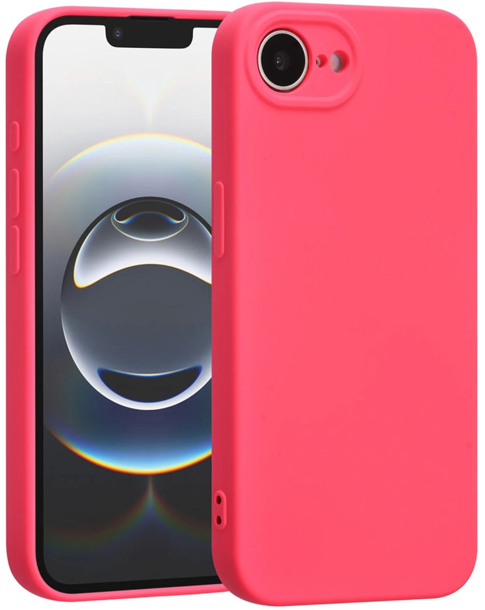 Shockproof Backcover - Liquid Silicone Soft Hoesje - Geschikt voor: Apple iPhone 16E - Felroze