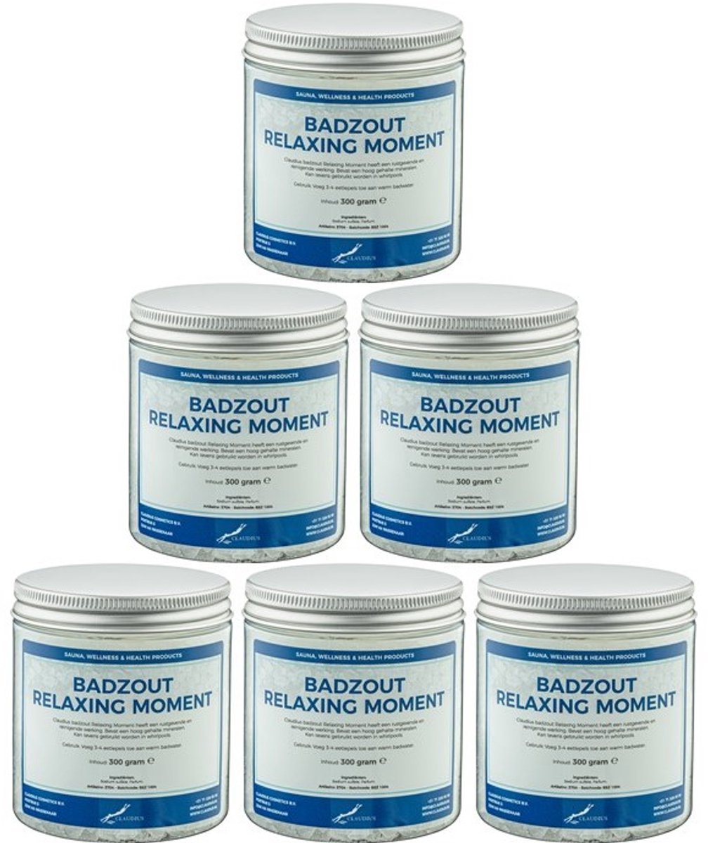 Claudius Badzout Relaxing Moment - 300 gram - Pot met aluminium deksel - Set van 6 stuks