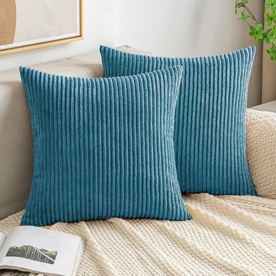 Emema Kussensloop, ribfluwelen sierkussensloop, corduroy, decoratieve