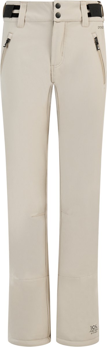 Protest PRTElm Skibroek Dames Softshell Verstelbare schouderbanden Waterkolom 10K Beige