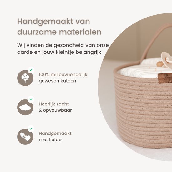 Little Moon Luiermand - Commodemand - Luier Organizer - Kraamcadeau - Natural Sand — afbeelding 3