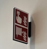 Panneau DESIGN Alarme incendie + lance à incendie 15x30 cm BRILLANT (double face)