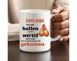 Beker - Papa, van alle ballen op de wereld - Cadeau - Grappige mok - Vader