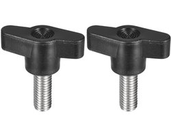 Allecto plus - Set van 2 roestvrijstalen draaiknoppen met schroef, M8 x 20 mm, T-vormig - Handig voor het vervangen van handspanknoppen in metaalbewerking - Duurzaam materiaal