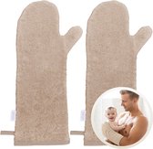 Funnies Washandjes Baby 2-pack Pinkstone - Babywashandjes - 2 Stuks - Origineel Kraamcadeau - Lange Baby Washand