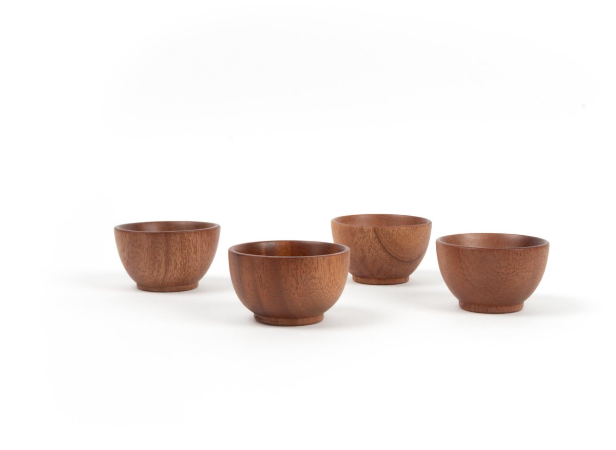 Khaya - houten eierdopje - duurzaam, milieuvriendelijk & vegan - set van 4