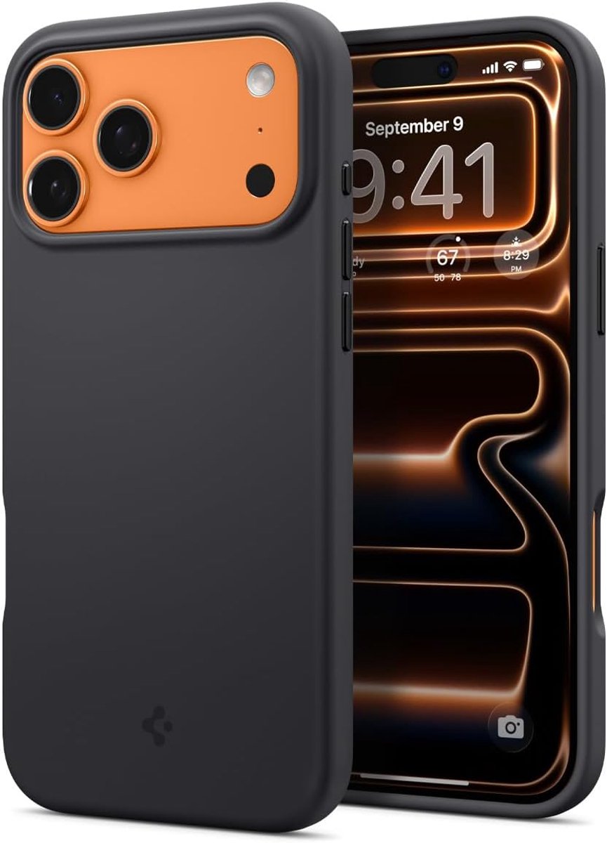 Spigen Geschikt voor Apple iPhone 17 Pro Max - Anti-stof & vingerafdruk - Militaire - Geschikt voor Mag - Siliconen - Back Cover Hoesje - Zwart