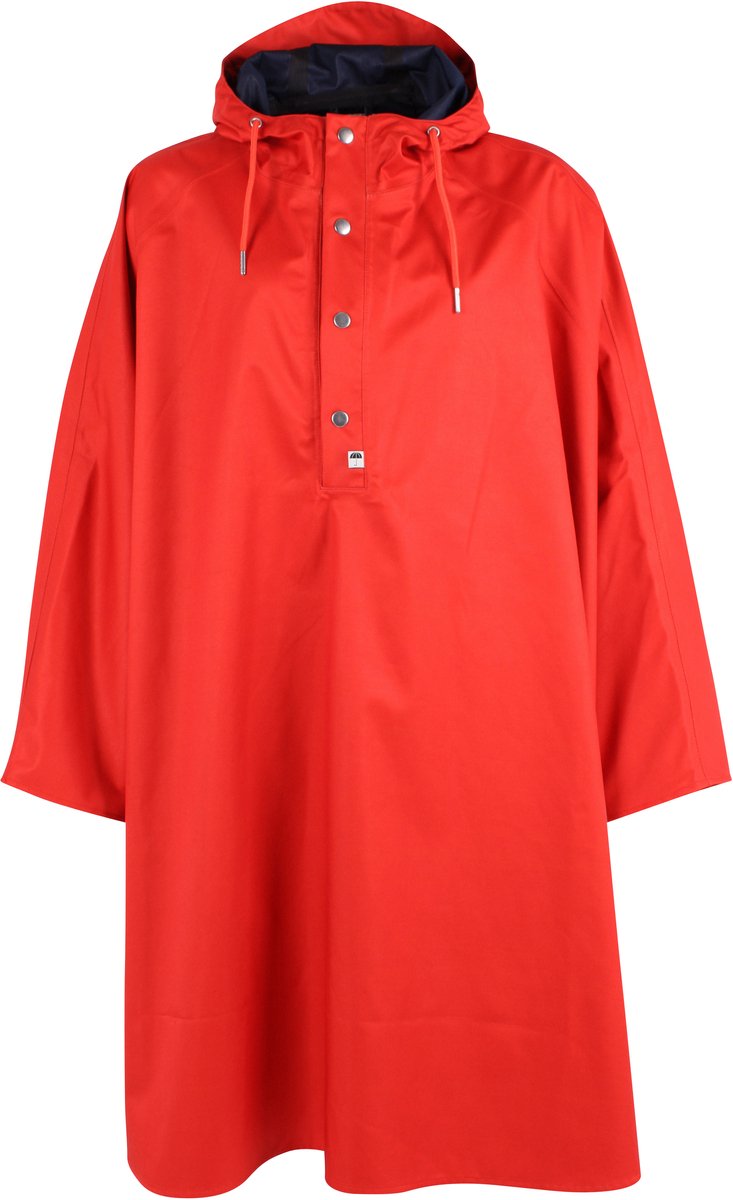 Rode regenponcho Danerain poncho van Danefae