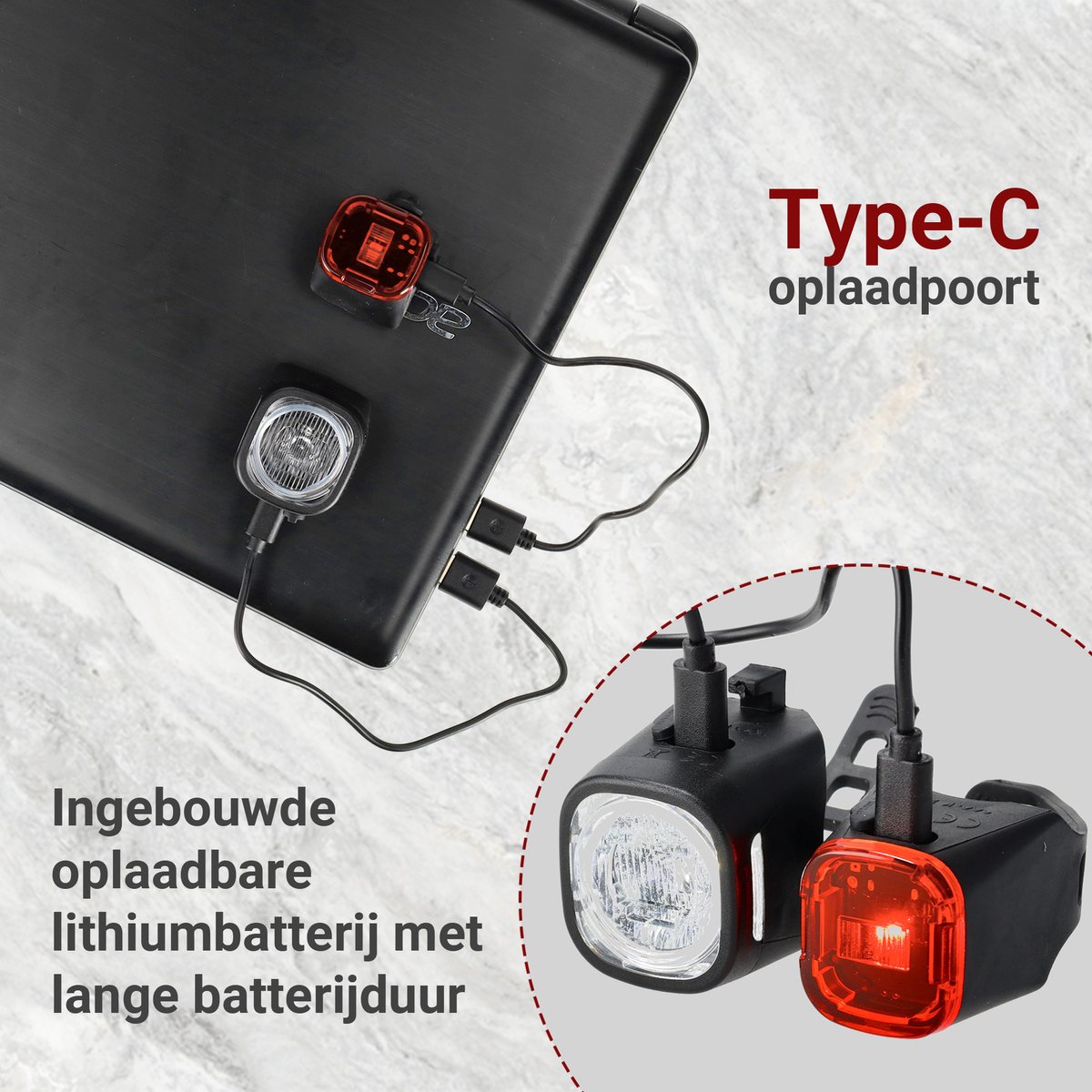 Lampe Avant Vélo Type-C Rechargeable – Étanche IPX6, Phare Aluminium Vélo