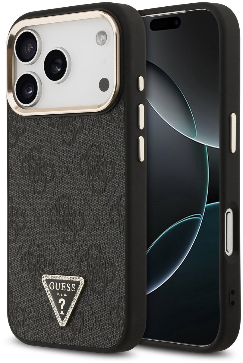 Guess 4G Triangle geschikt voor iPhone 17 Pro hoesje – MagSafe compatibel – Grijs