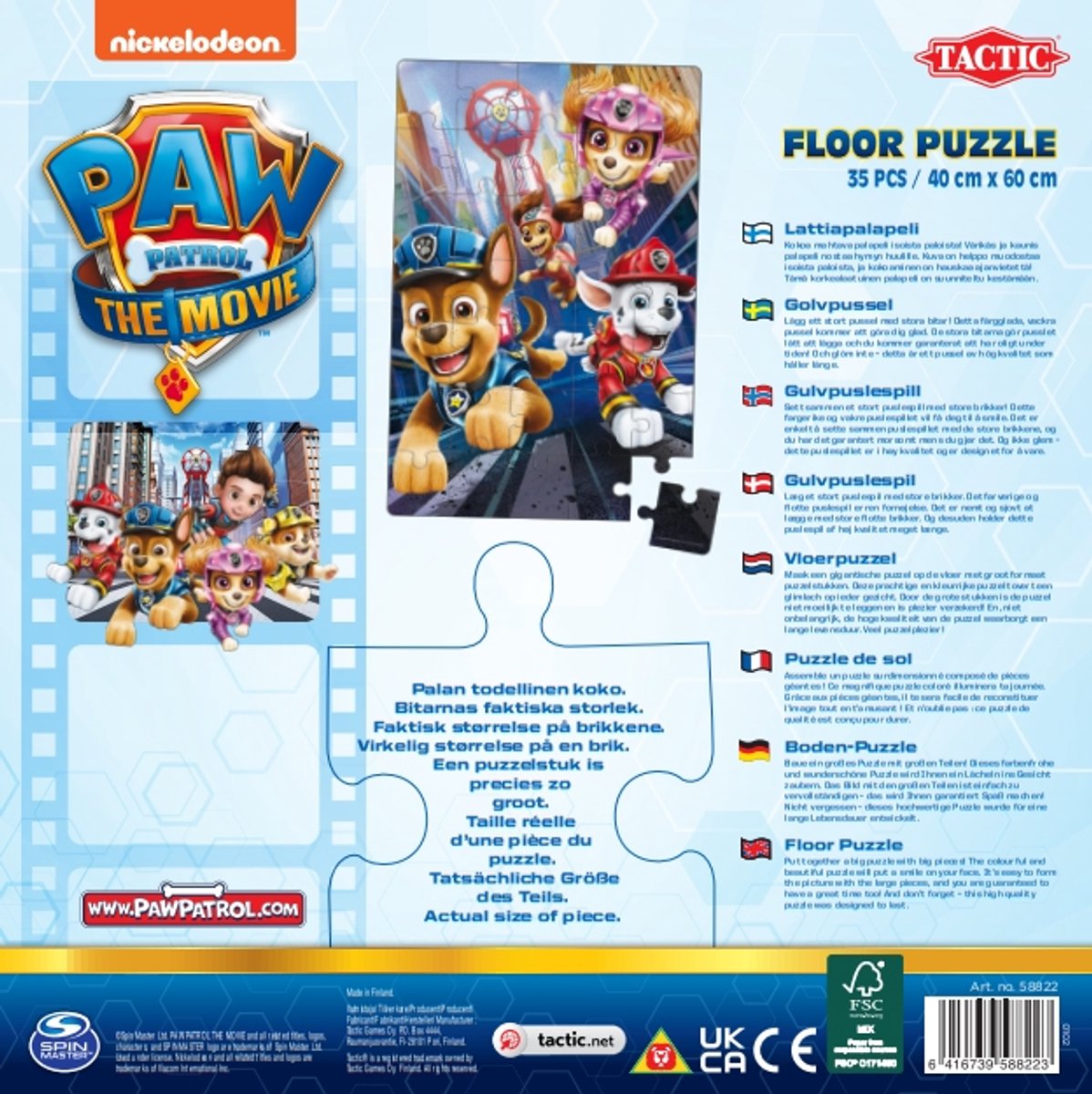Tactic PAW Patrol – The Movie Vloerpuzzel – Puzzel – Vanaf 3 jaar – 35 stukjes – 60x40 cm — afbeelding 11