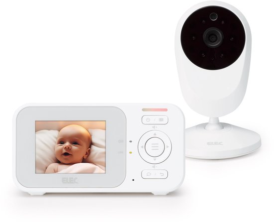 Elec by Alecto EVM24 Babyfoon met Camera - 2,4 inch Kleurenscherm - Nachtzicht en Terugspreekfunctie - Wit