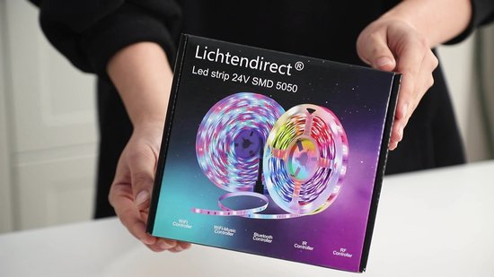 Lichtendirect-LED Strip - 20 meter - RGB verlichting - dimbaar - met afstandsbediening- Bluetooth - zelfklevend-Led light strip | Led lights | Led strips | Ledstrip
