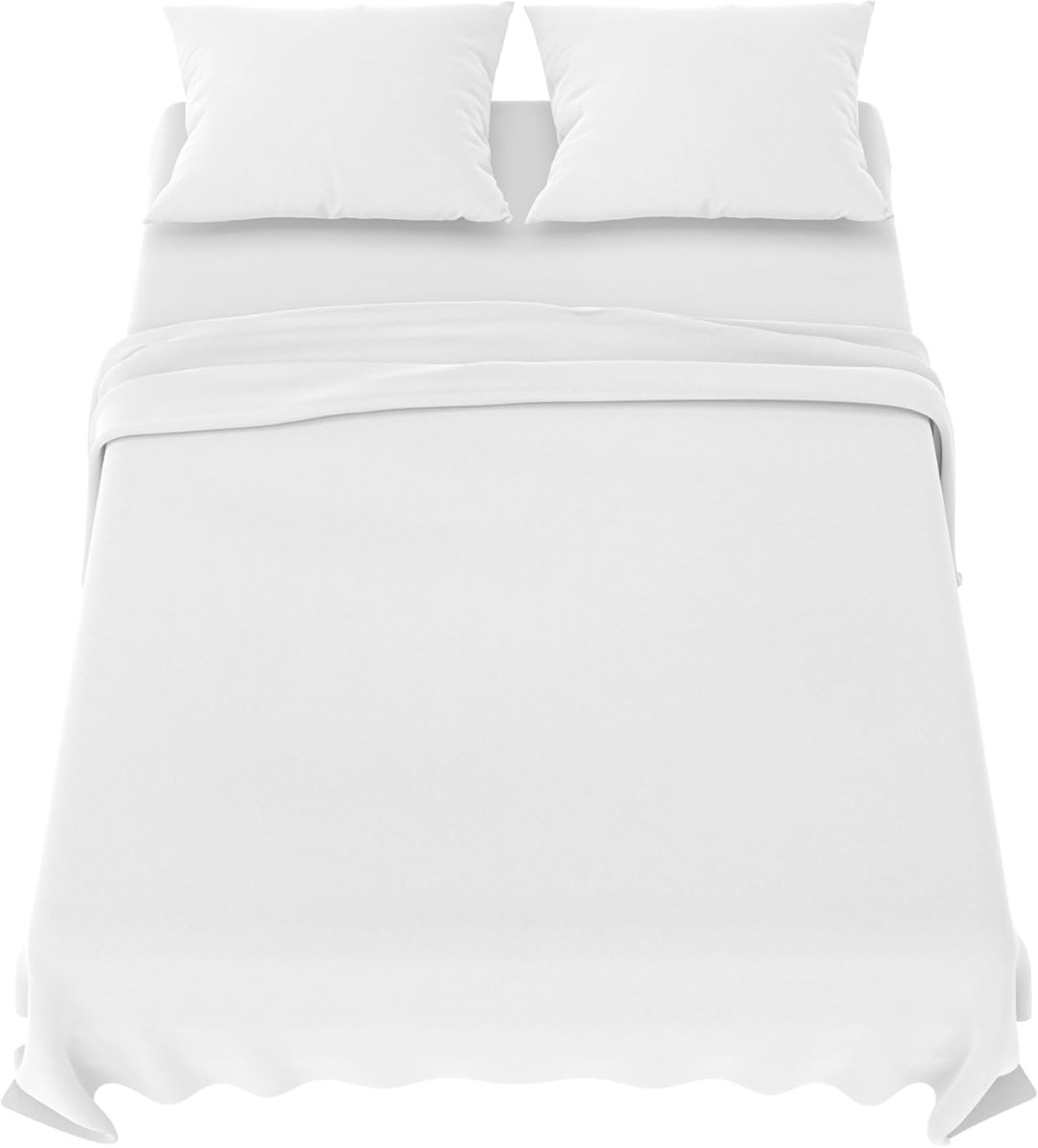 Azalia beddengoedset 150x200 cm - 4 stuks in microvezel - hoeslaken 150x200 cm - laken voor 2 personen 230x270 cm - 2 kussenslopen 65x65 - Oeko Tex gecertificeerd - wit
