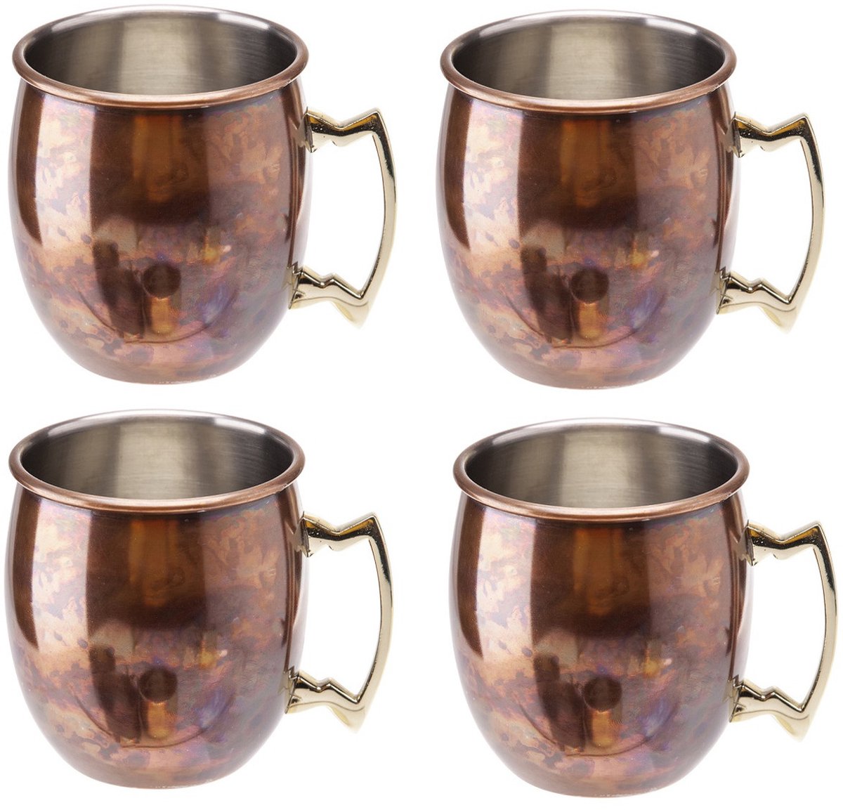 Cosy & Trendy Cocktailglas - 4x - Moskow Mule - antiek look koper - 450 ml - Cocktailglazen