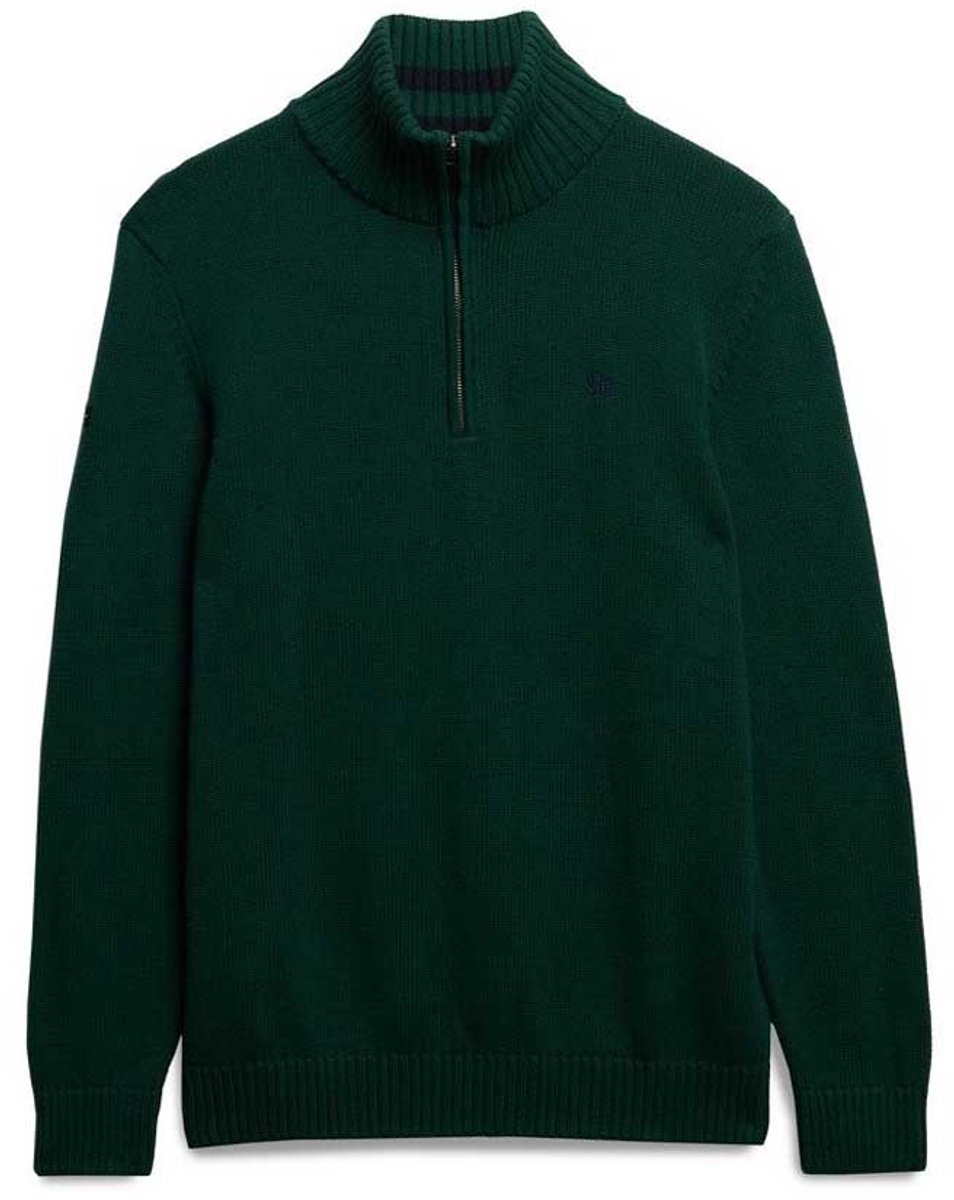 Superdry Katoenen Trui Met Halve Rits Heren Sweaters Groen