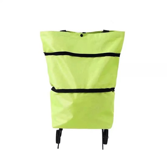 Opvouwbare boodschappentas - Draagbare boodschappentas met wielen - Herbruikbare opvouwbare boodschappentas - Geschikt voor boodschappen doen, supermarkt aankopen, thuiskeuken opslag, korte reis opslag - Groen