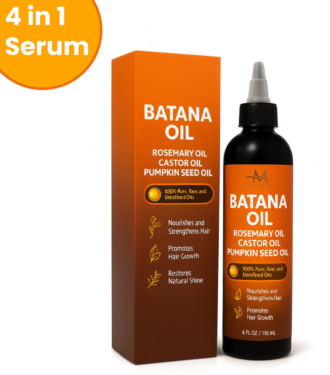 Mamosta® Batana Oil 118ml - Castor - Rosemary - Pompoenzaad - Huidolie & Haarolie - Rozemarijn Olie - Haargroei Serum