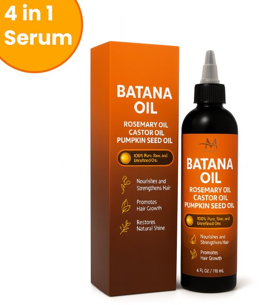 Mamosta® Batana Olie 118ml - Castor - Rosemary - Pompoenzaad - Huidolie & Haarolie - Rozemarijn Oil - Haargroei Serum