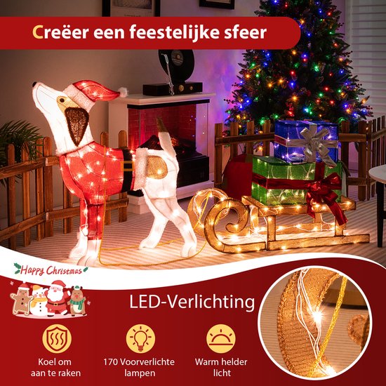 COSTWAY 170 cm grote led-geschenkdozen, 15 gestapelde