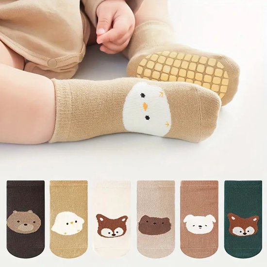 Chaussettes Bébé/enfant en bas âge, antidérapantes, taille M, 1-3 ans, lot de 6 paires.