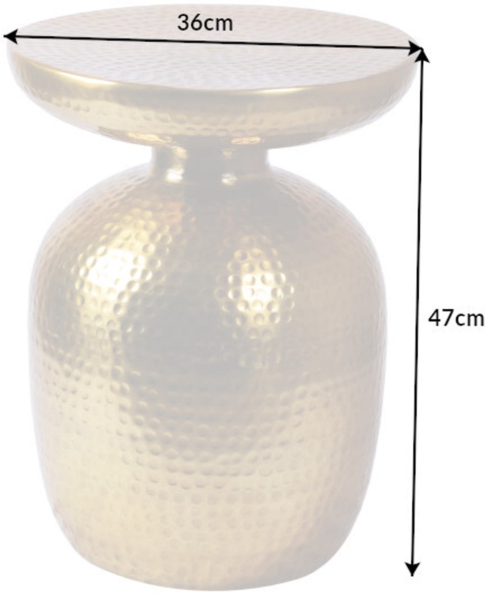 Invicta Interior Handgemaakte bijzettafel ORIENT 36cm goud gehamerd ontwerp - 40236 Zie omschrijving
