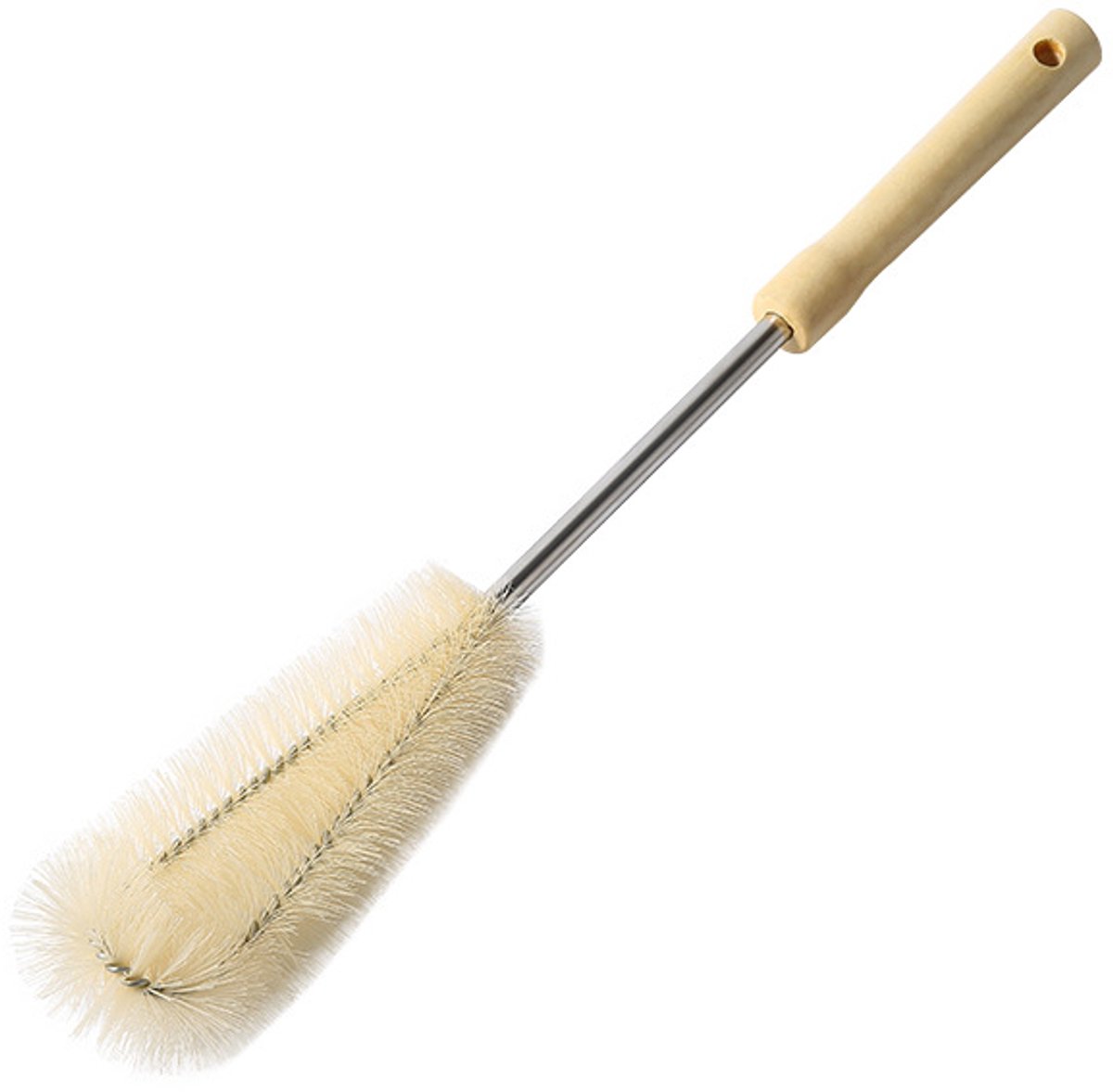 Bek borstel reinigen - lange handvat kleine borstel - waterbeker voor wandbreker - reinigen artifact - beker borstel - melkflessen - houten handvat fijne doorsnede 30cm (1 verpakking)