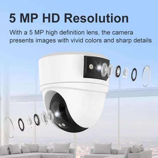 HD Dual Lens Indoor Camera Full Color Nachtzicht WIFI（Met 32G geheugenkaart） — afbeelding 3