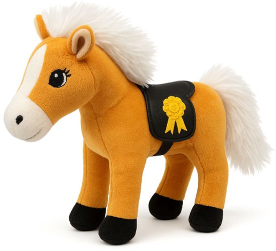 Paard (Beige) Pluche Knuffel 30 cm - Speelgoed Knuffels voor Kinderen Jongens Meisjes - Horse Plush Toy - Veulen Pony Paarden Dierenknuffel