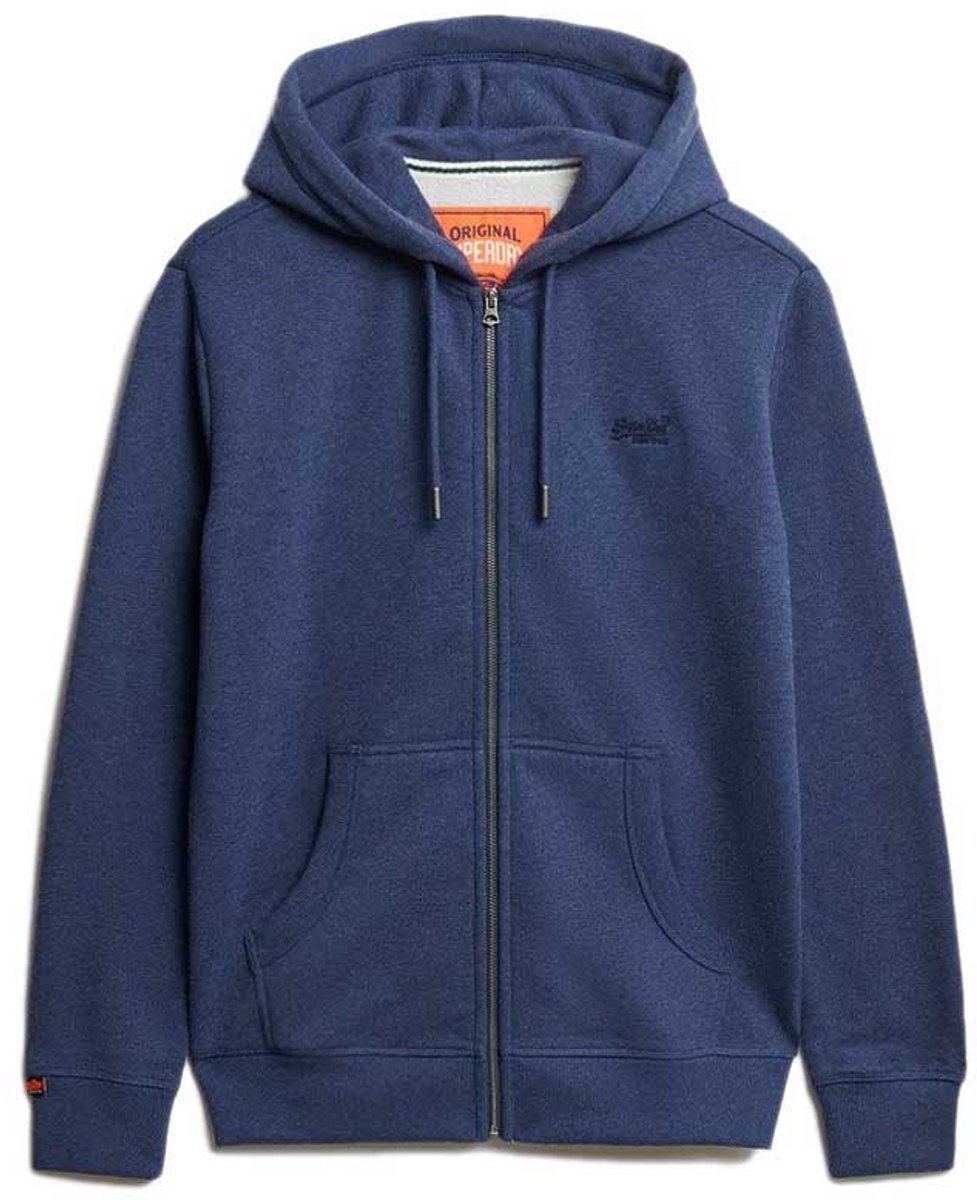 Superdry Essential Logo Zip Hooded Vest Heren Marineblauw