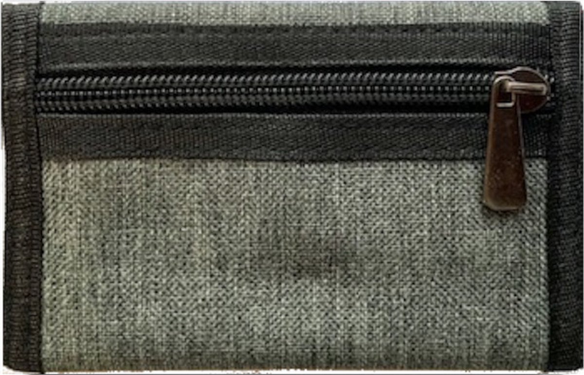 Nylon Portemonnee – Klittenband sluiting – Portemonnee voor Jongens En Meiden – Portemonnee Heren - Denim Grijs