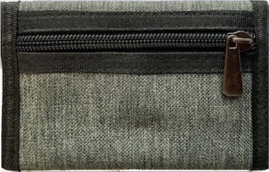 Nylon Portemonnee – Klittenband sluiting – Portemonnee voor Jongens En Meiden – Portemonnee Heren - Denim Grijs
