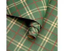 Product afbeelding van Inovra - Feestelijk Luxe Geschenkpapier in Groen en Rood 43x300cm - Klassieke Ruit Patroon - Voor Verjaardag en Vakantie - Mannen - Geruite Geschenkverpakking