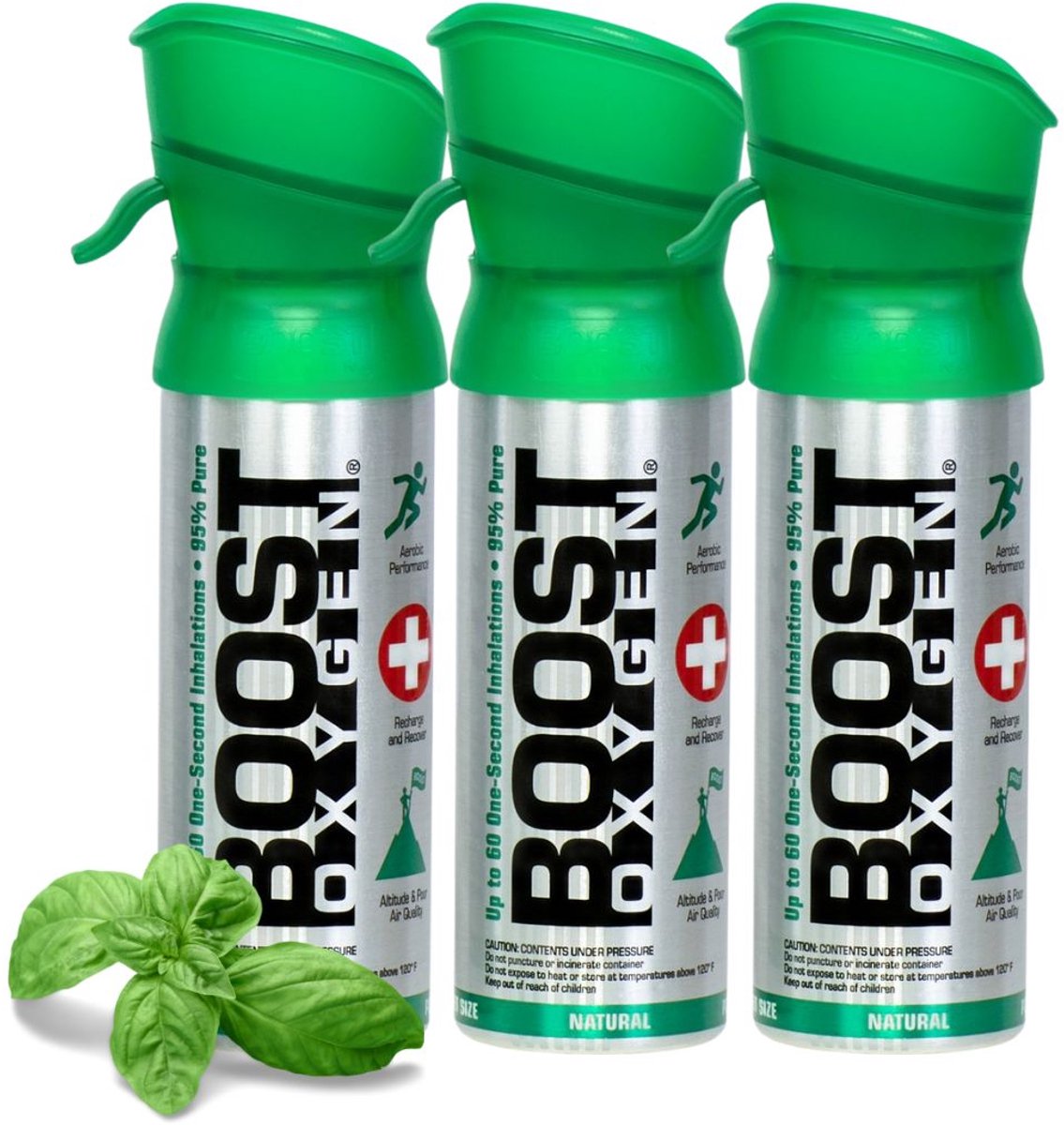 Boost Oxygen - Pocketsize 3L - Natural - 95% Pure Zuurstof - Tot wel 180 inhalaties - Ademhalingsondersteuning voor sport herstel, hoogte, prestaties en gezondheid - Zuurstoffles - 3x 3L (3 pak, 3L totaal)